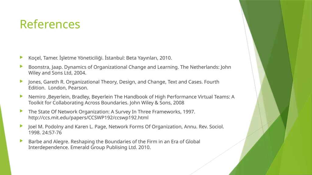 NETWORK ORGANIZATIONS ORHAN BALIKÇI Introduction - slide 16 of 16