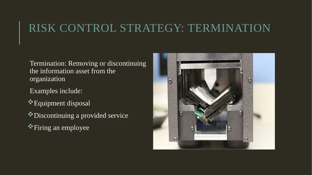 Security Risk Analysis and Management Risk - slide 19 of 22