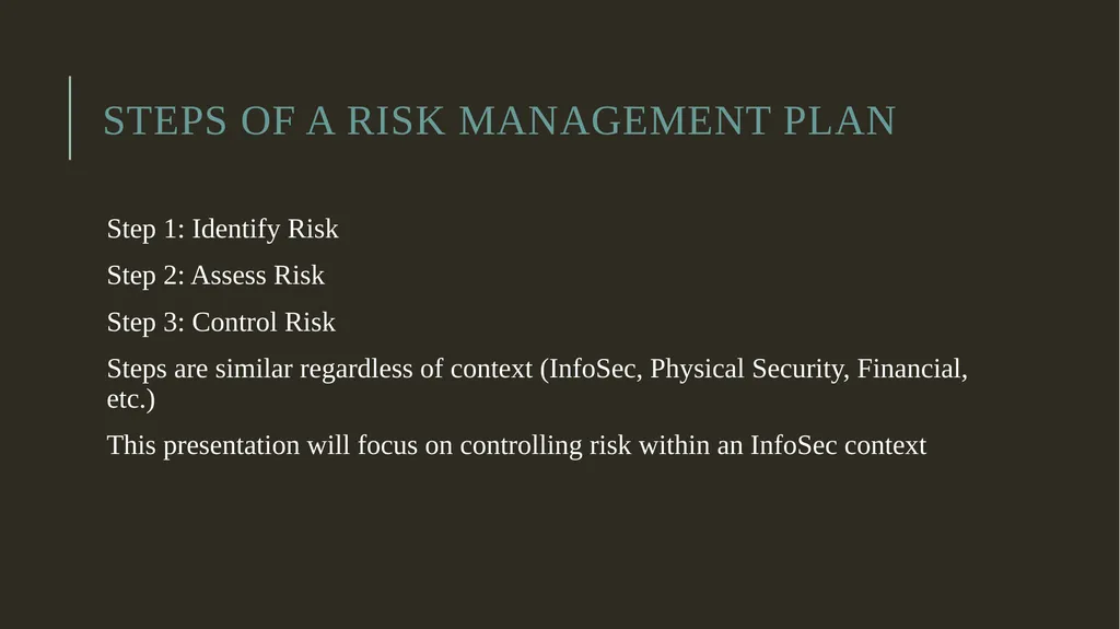 Security Risk Analysis and Management Risk - slide 4 of 22