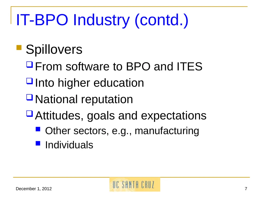December 1, 2012 1 Information Technology and its - slide 7 of 18