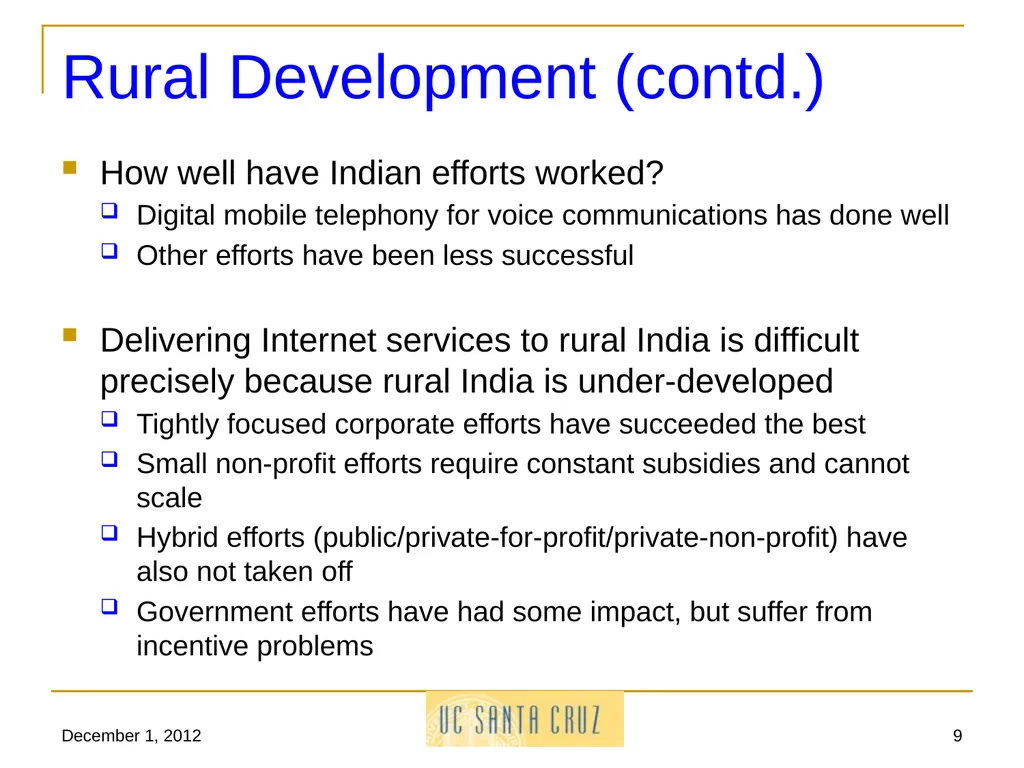 December 1, 2012 1 Information Technology and its - slide 9 of 18