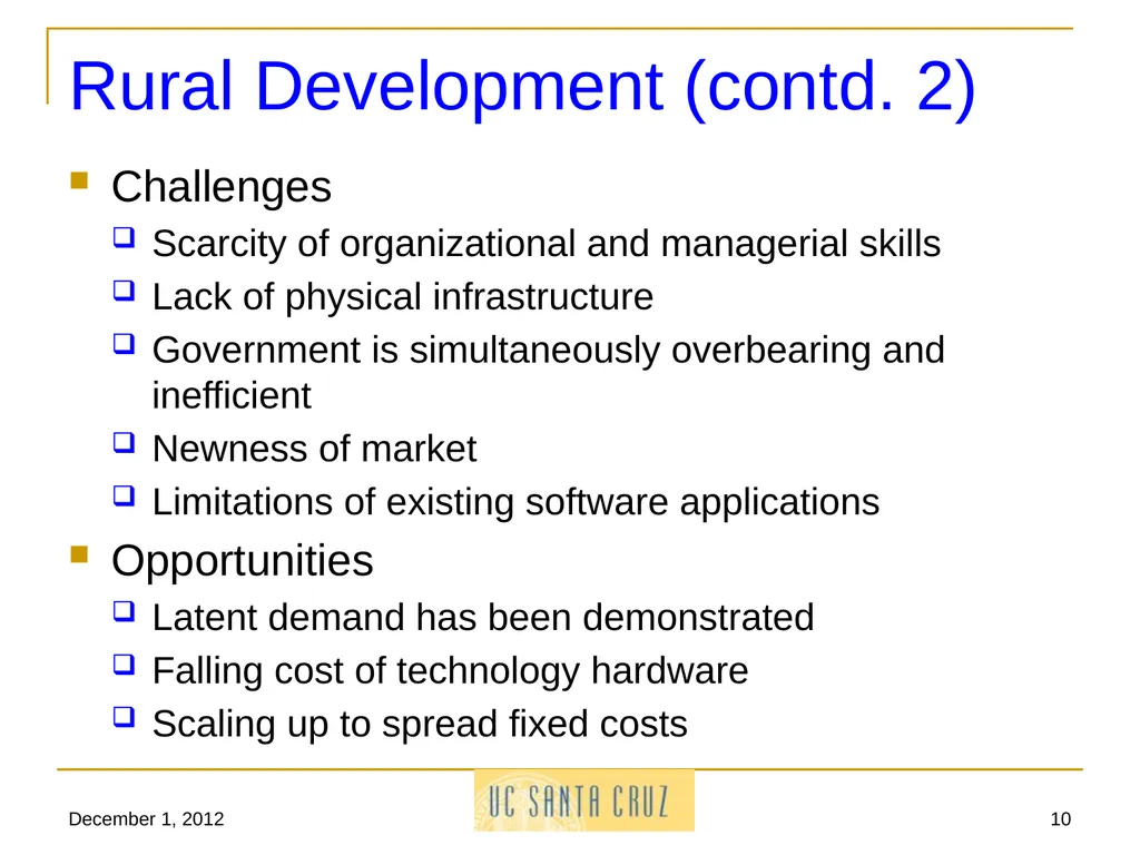 December 1, 2012 1 Information Technology and its - slide 10 of 18