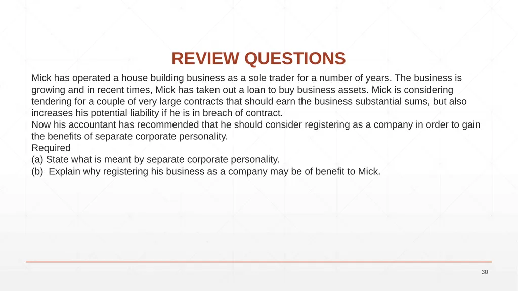 UNIT 7: BUSINESS LAW UNIT CODE: H/617/0736 UNIT 7: - slide 30 of 32