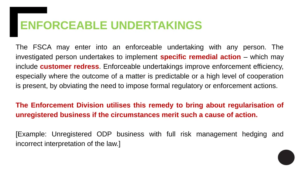 INTRODUCTION The Enforcement Division (Division) - slide 9 of 22