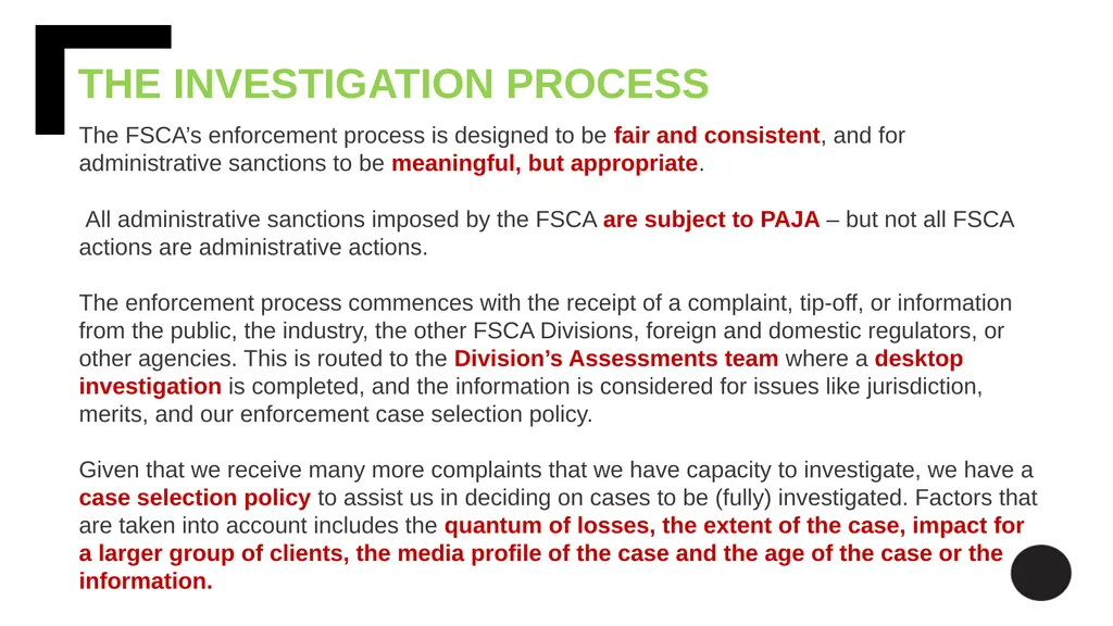 INTRODUCTION The Enforcement Division (Division) - slide 3 of 22