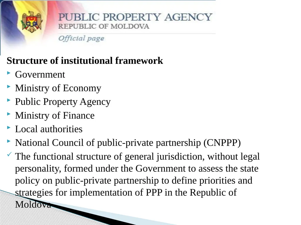 PPP Development Stage in Republic of Moldova - slide 5 of 13