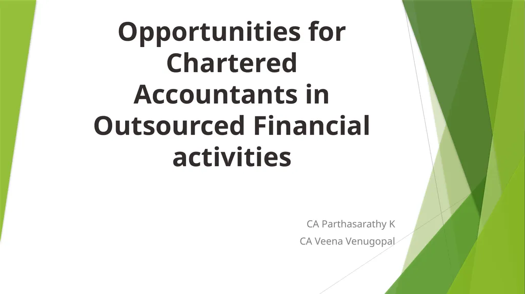 Opportunities for Chartered Accountants in - slide 1 of 13