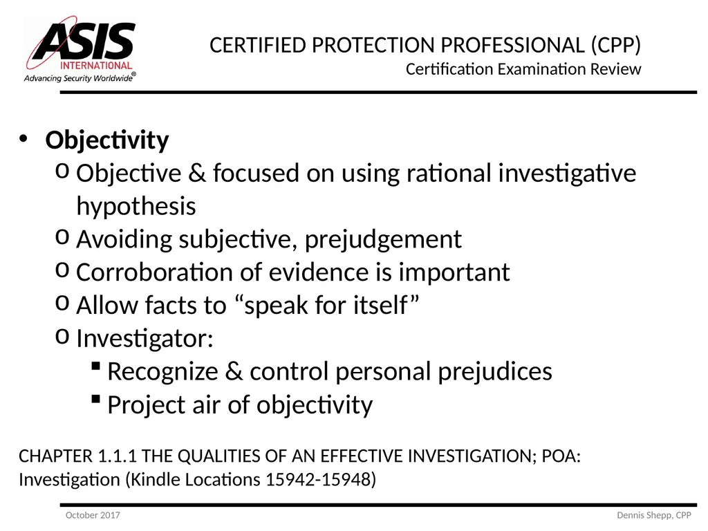 CERTIFIED PROTECTION PROFESSIONAL (CPP) - slide 12 of 177