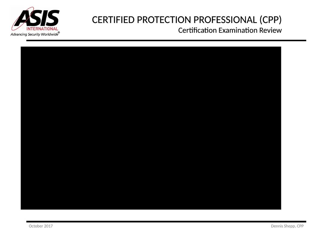 CERTIFIED PROTECTION PROFESSIONAL (CPP) - slide 118 of 177