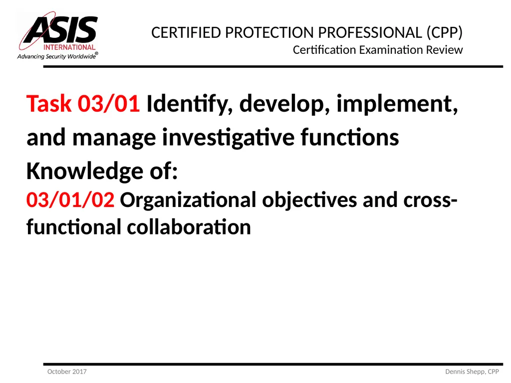 CERTIFIED PROTECTION PROFESSIONAL (CPP) - slide 24 of 177