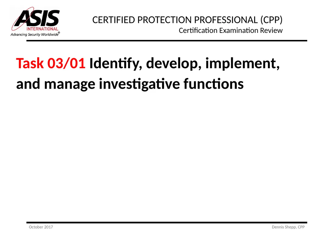 CERTIFIED PROTECTION PROFESSIONAL (CPP) - slide 32 of 177