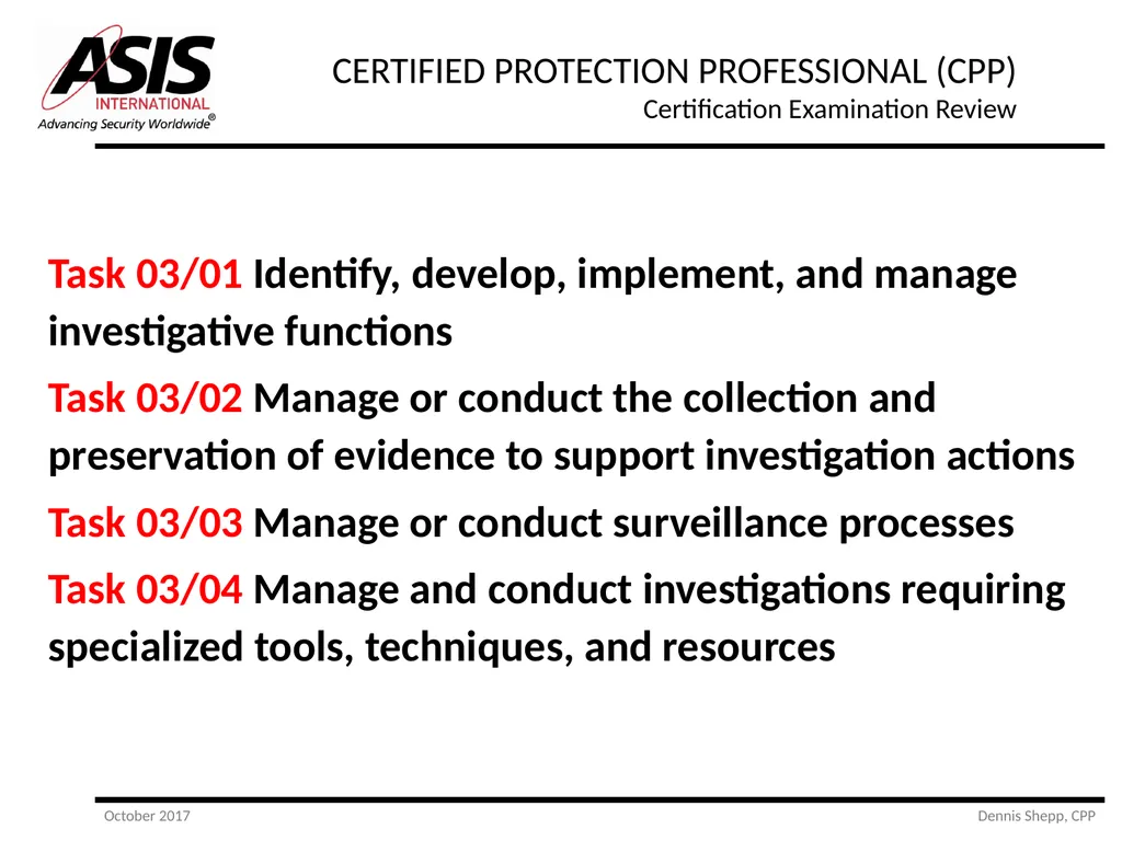 CERTIFIED PROTECTION PROFESSIONAL (CPP) - slide 4 of 177