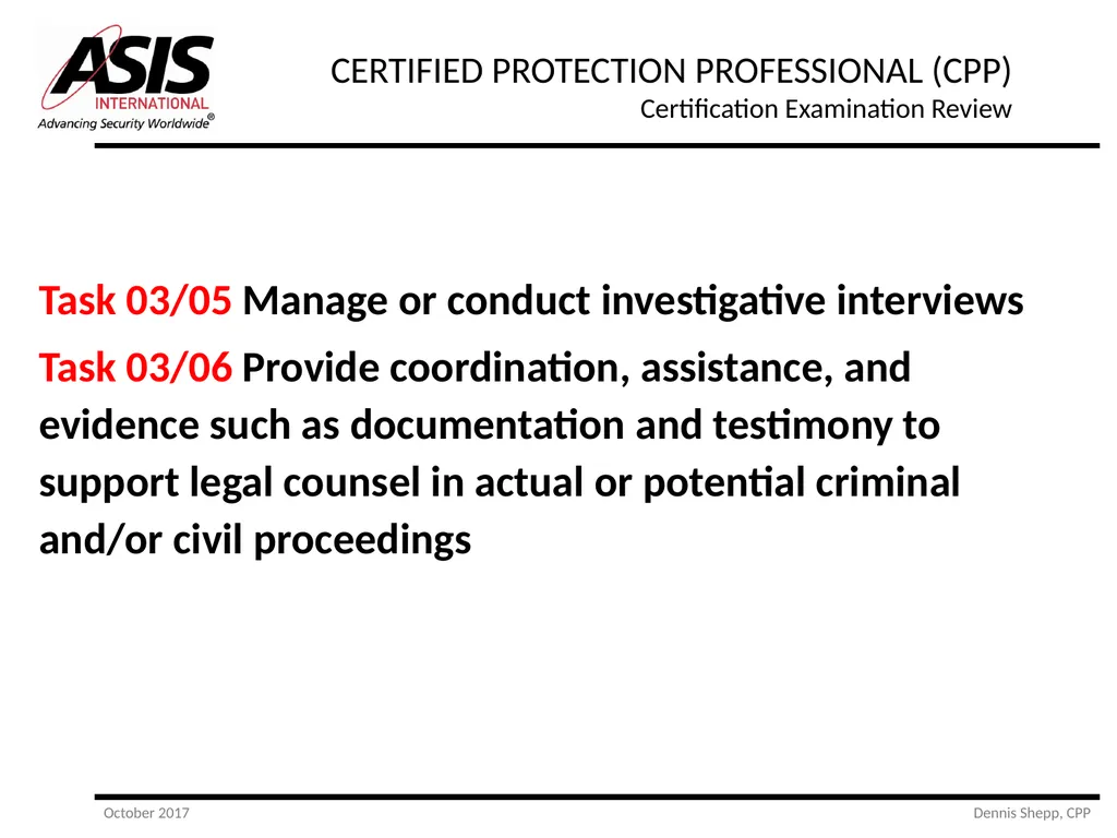 CERTIFIED PROTECTION PROFESSIONAL (CPP) - slide 5 of 177