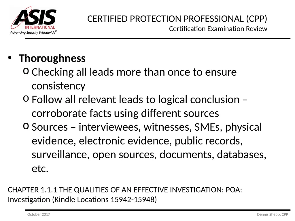 CERTIFIED PROTECTION PROFESSIONAL (CPP) - slide 13 of 177