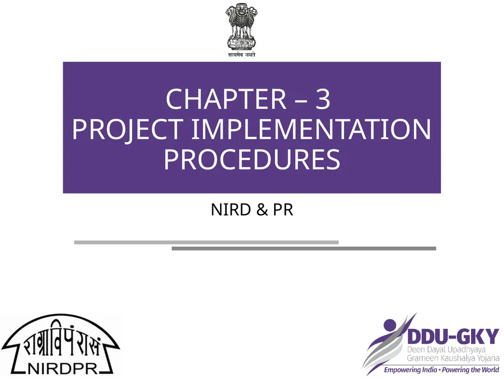 NIRD & PR CHAPTER – 3 PROJECT IMPLEMENTATION