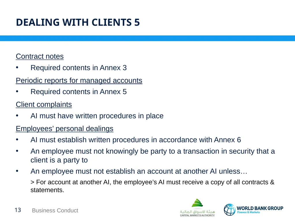 WORKSHOP ON proposed CMA regulations BUSINESS - slide 13 of 17