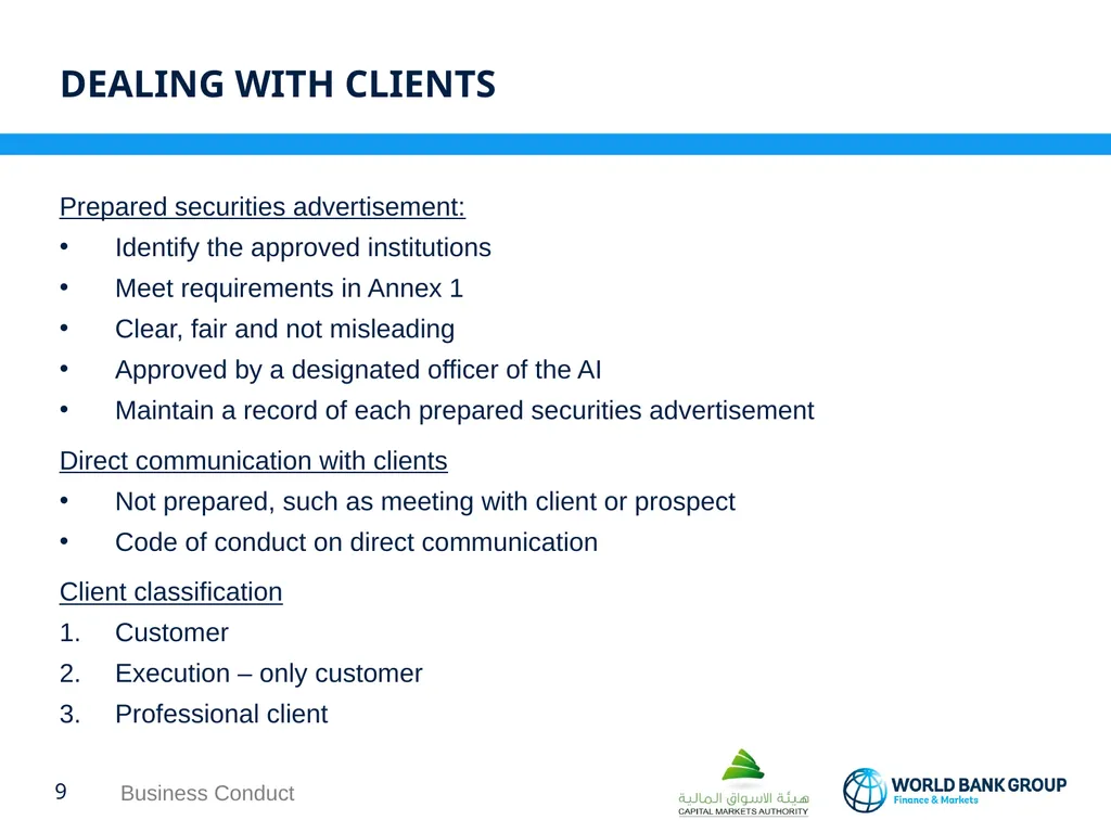 WORKSHOP ON proposed CMA regulations BUSINESS - slide 9 of 17