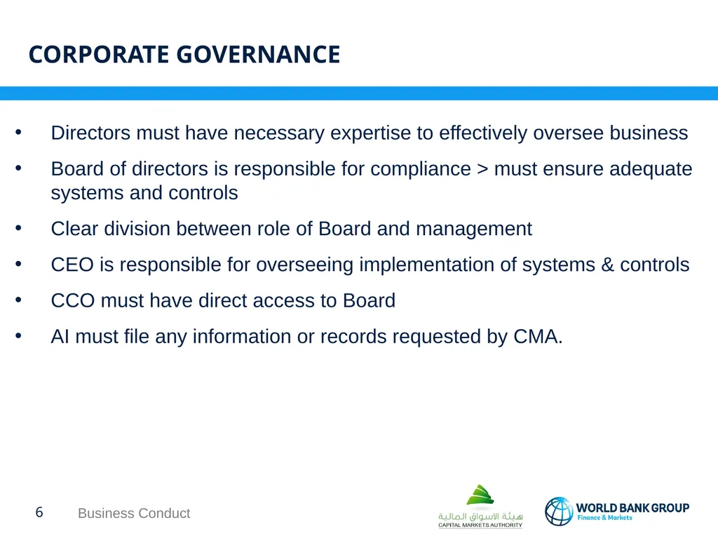 WORKSHOP ON proposed CMA regulations BUSINESS - slide 6 of 17