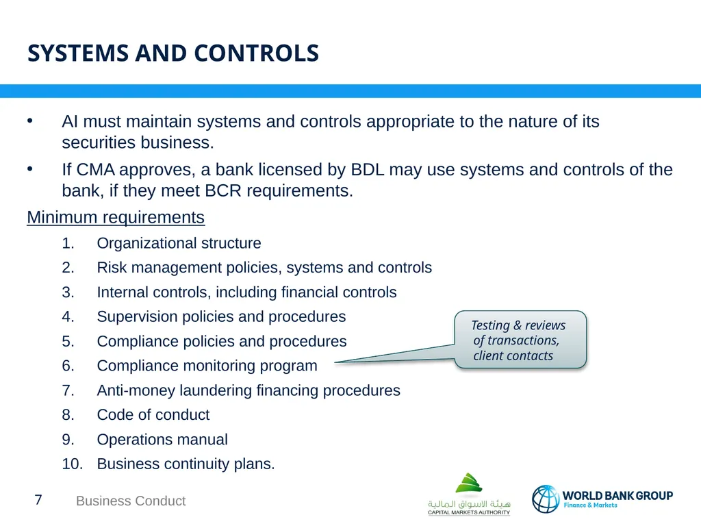 WORKSHOP ON proposed CMA regulations BUSINESS - slide 7 of 17