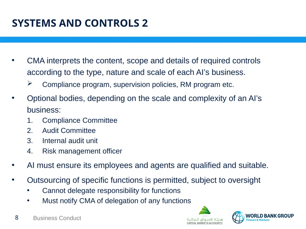WORKSHOP ON proposed CMA regulations BUSINESS - slide 8 of 17