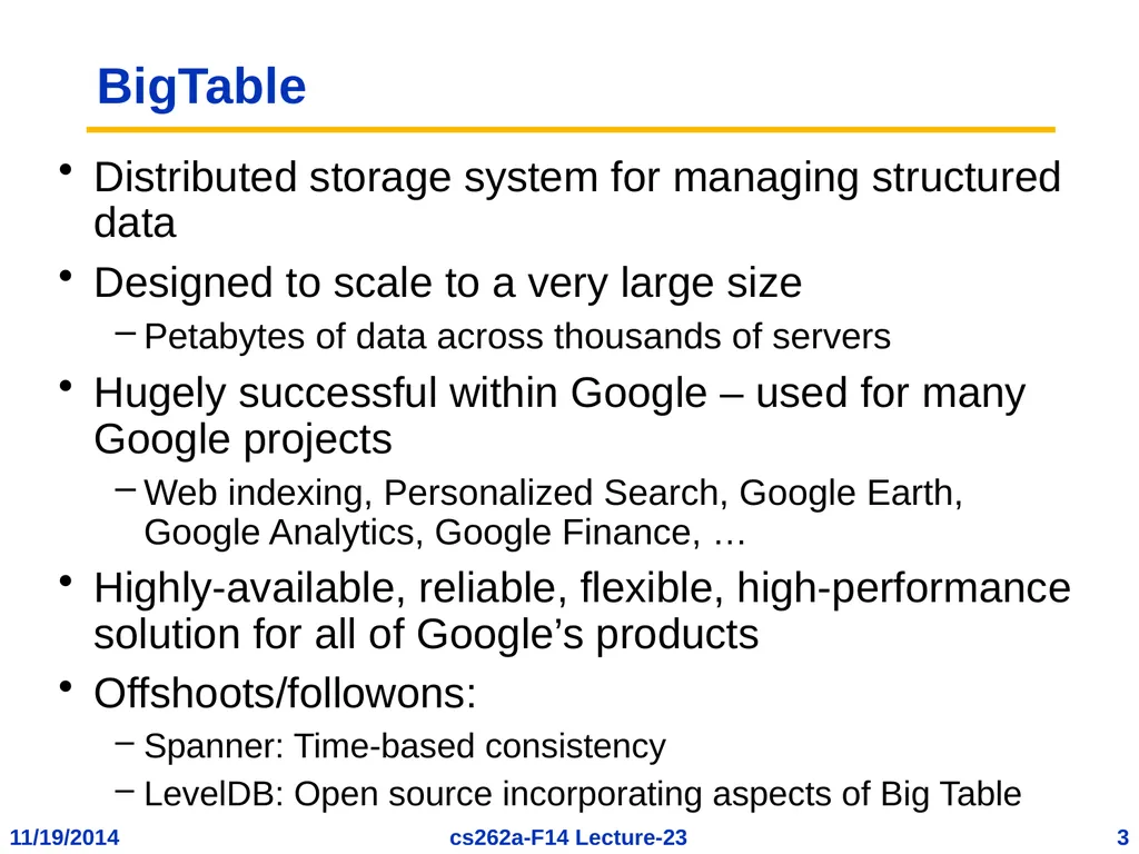 EECS 262a Advanced Topics in Computer Systems - slide 3 of 53