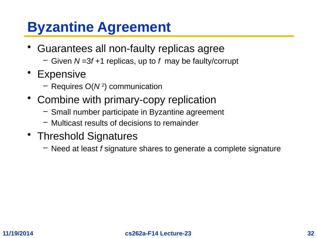 EECS 262a Advanced Topics in Computer Systems - slide 32 of 53