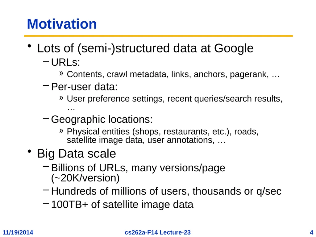 EECS 262a Advanced Topics in Computer Systems - slide 4 of 53