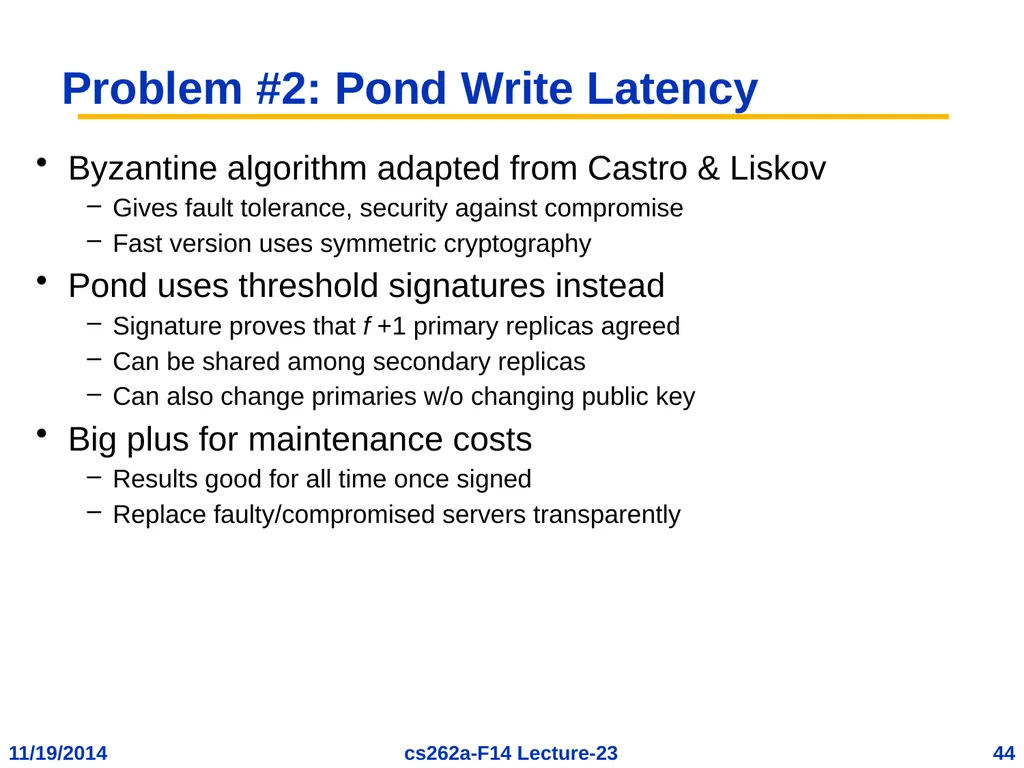 EECS 262a Advanced Topics in Computer Systems - slide 44 of 53