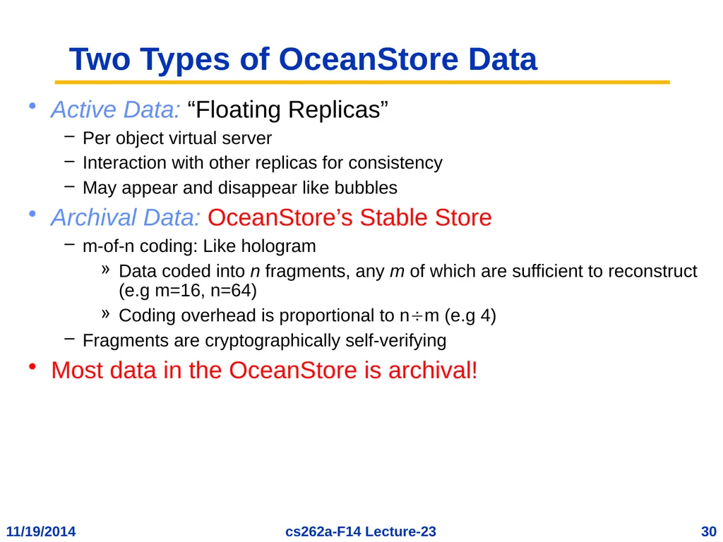 EECS 262a Advanced Topics in Computer Systems - slide 30 of 53