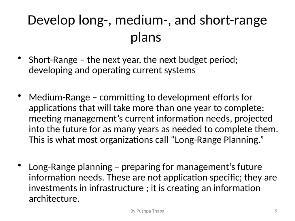 Planning for Information System Chapter - 5 - slide 9 of 23