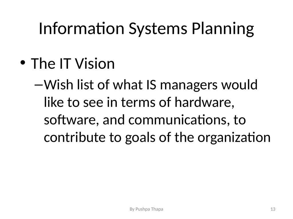 Planning for Information System Chapter - 5 - slide 13 of 23