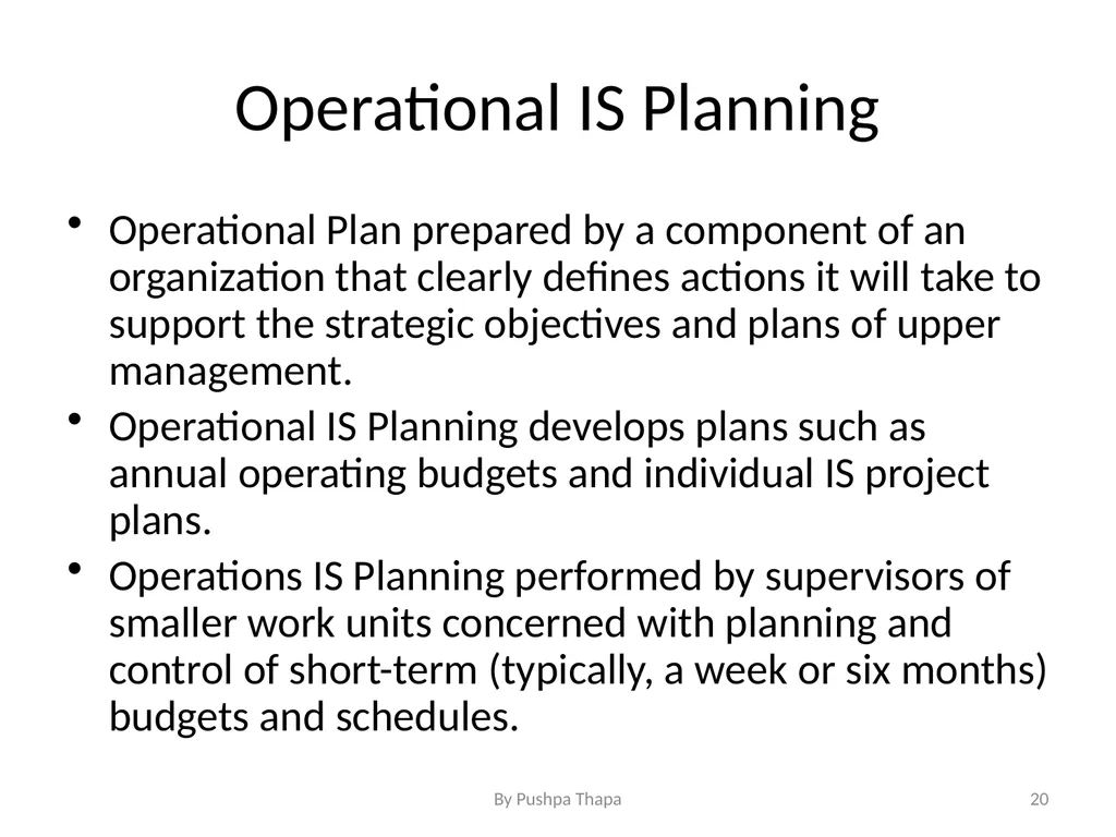 Planning for Information System Chapter - 5 - slide 20 of 23