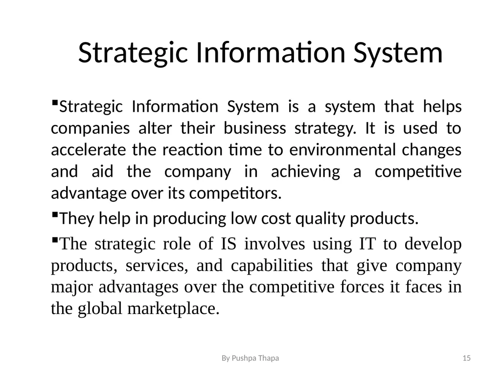 Planning for Information System Chapter - 5 - slide 15 of 23