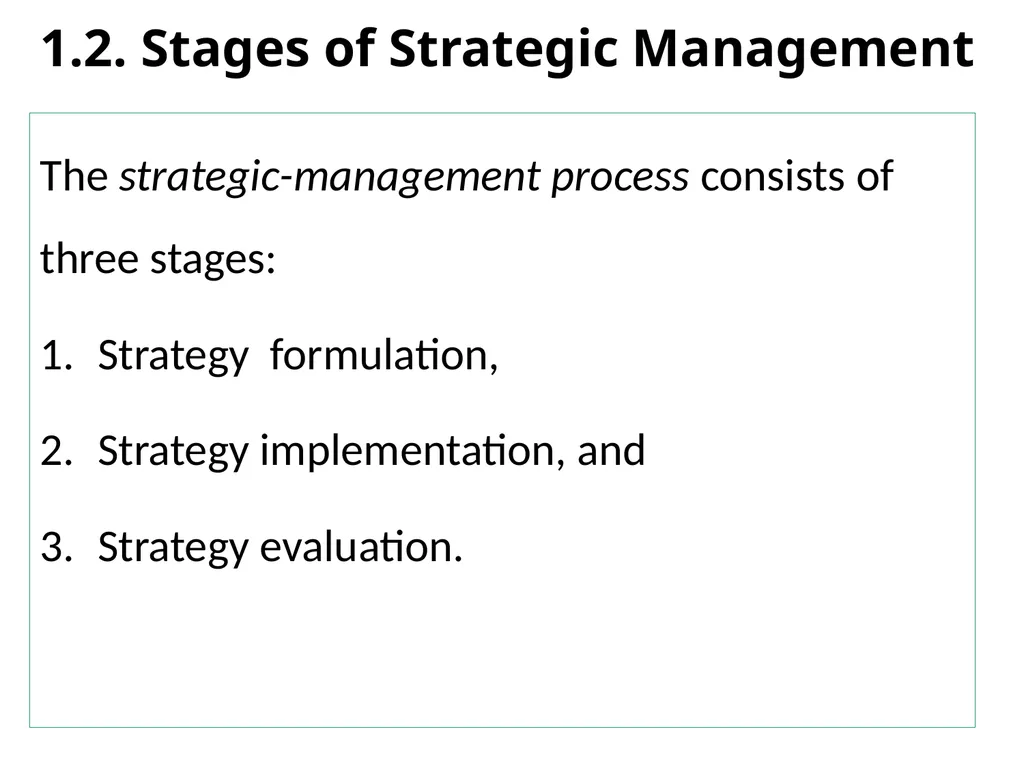 ADVANCED STRATEGIC MANAGEMENT Chapter One OVERVIEW - slide 5 of 40