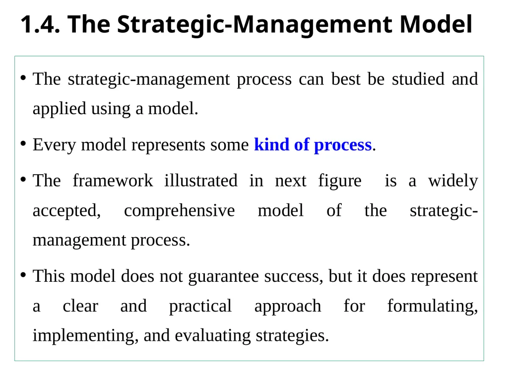 ADVANCED STRATEGIC MANAGEMENT Chapter One OVERVIEW - slide 28 of 40