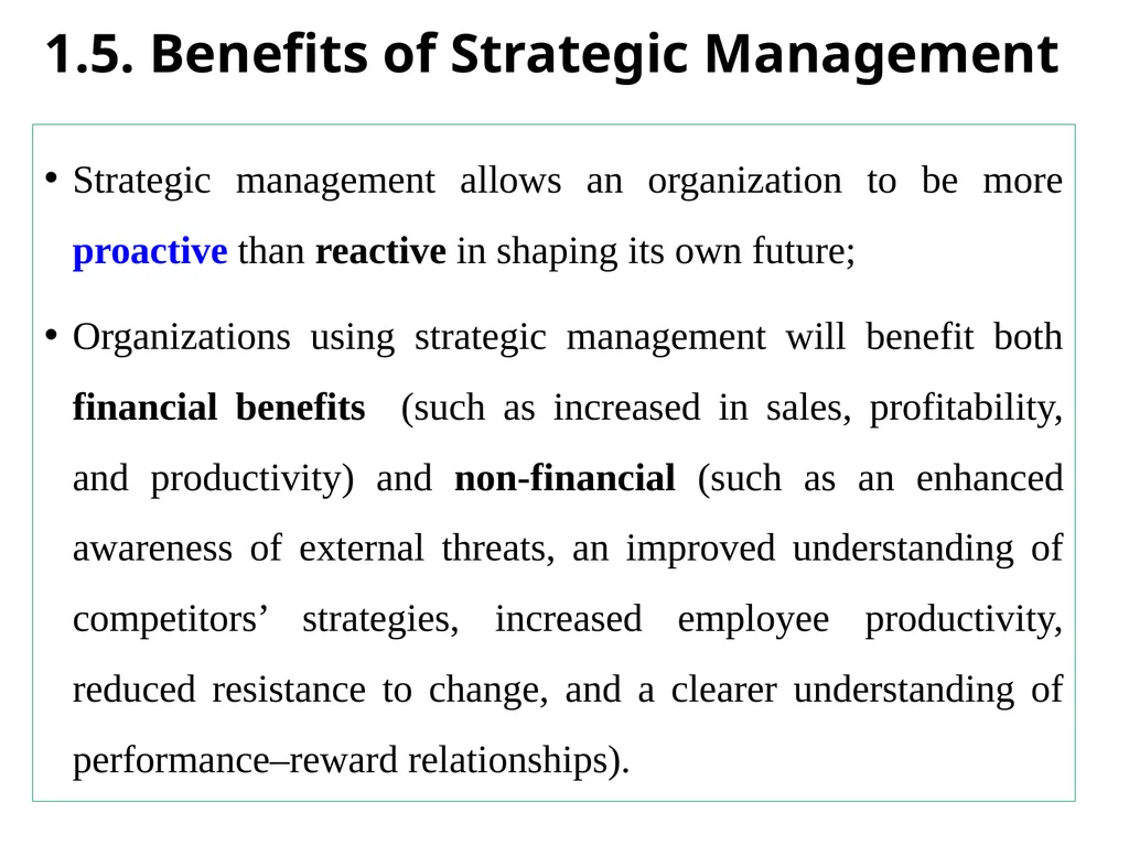 ADVANCED STRATEGIC MANAGEMENT Chapter One OVERVIEW - slide 31 of 40