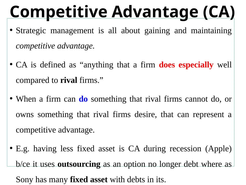 ADVANCED STRATEGIC MANAGEMENT Chapter One OVERVIEW - slide 14 of 40