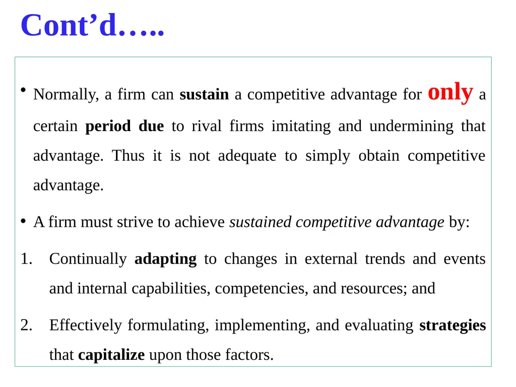 ADVANCED STRATEGIC MANAGEMENT Chapter One OVERVIEW - slide 15 of 40