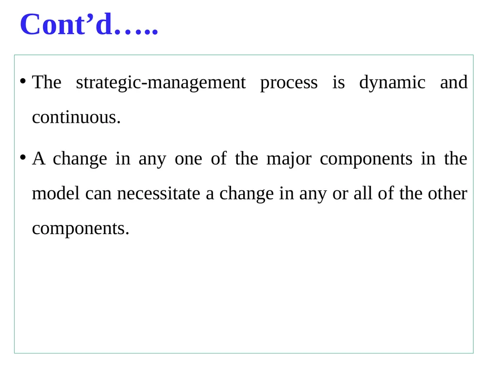 ADVANCED STRATEGIC MANAGEMENT Chapter One OVERVIEW - slide 30 of 40
