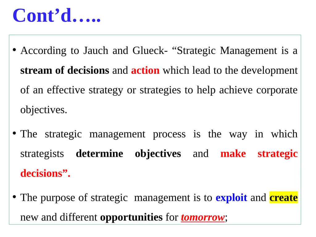 ADVANCED STRATEGIC MANAGEMENT Chapter One OVERVIEW - slide 4 of 40