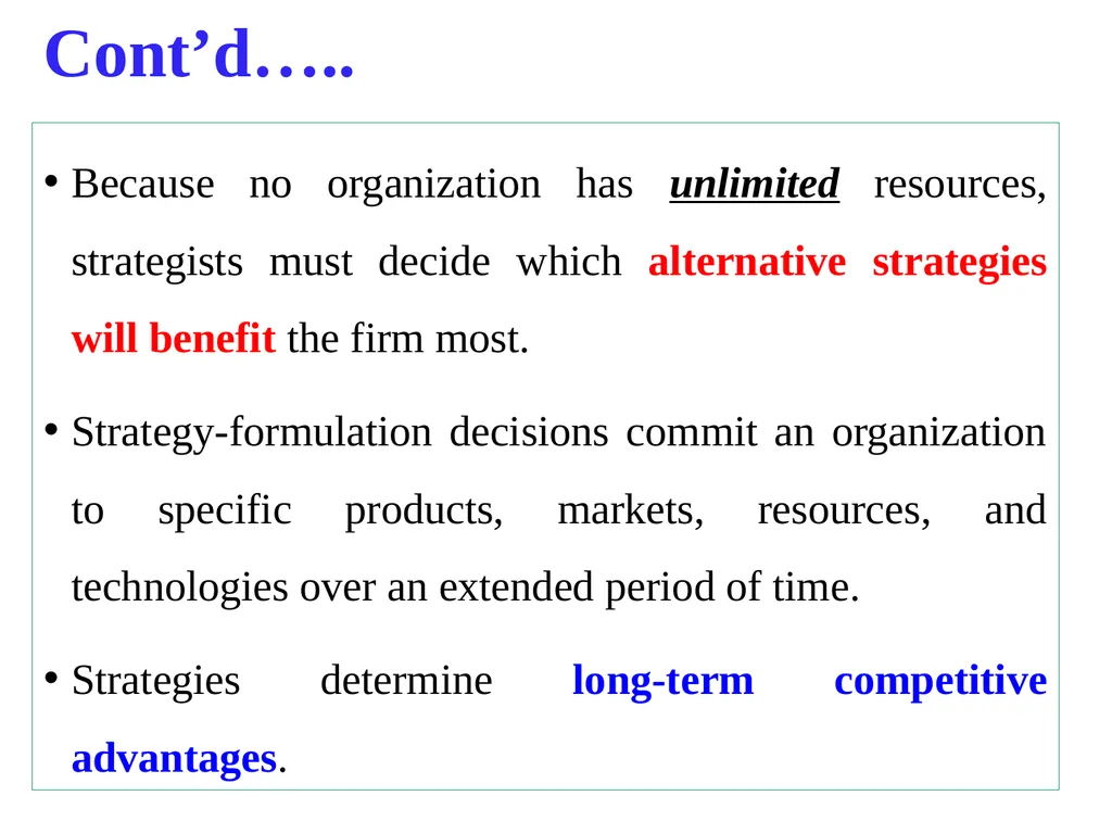 ADVANCED STRATEGIC MANAGEMENT Chapter One OVERVIEW - slide 7 of 40