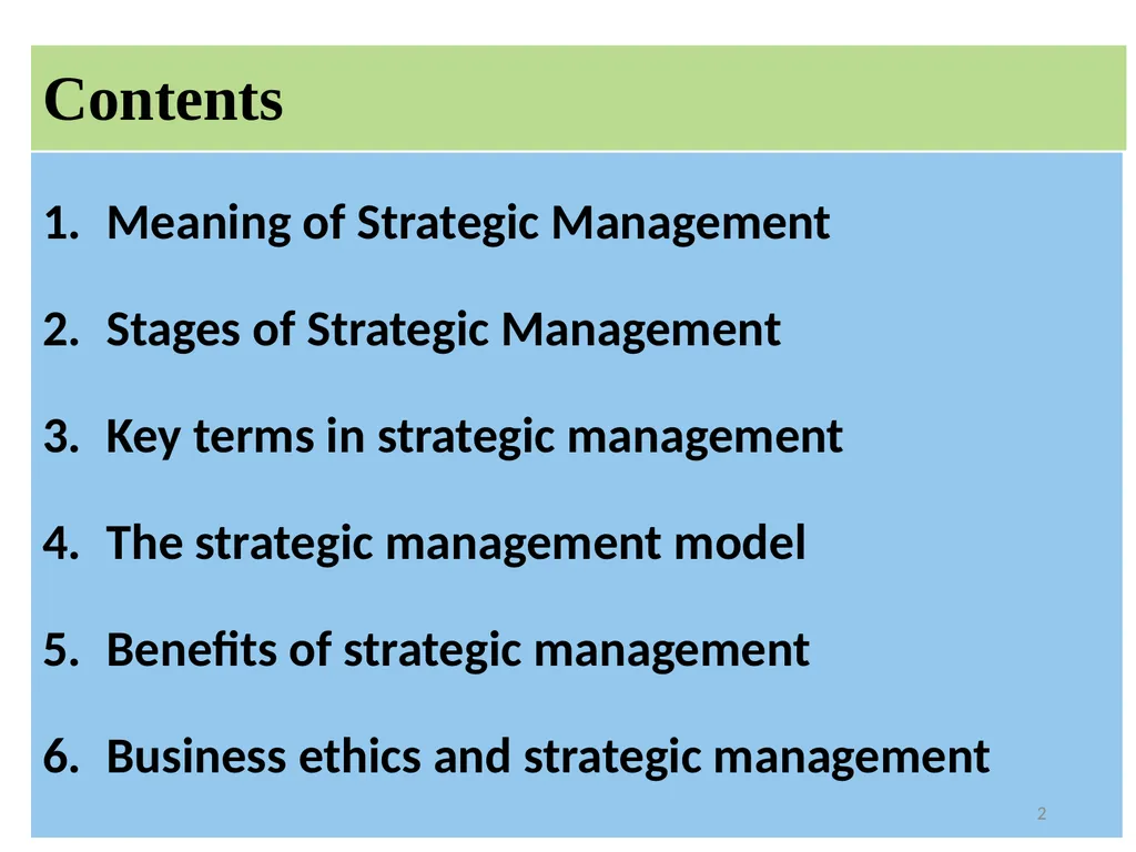 ADVANCED STRATEGIC MANAGEMENT Chapter One OVERVIEW - slide 2 of 40