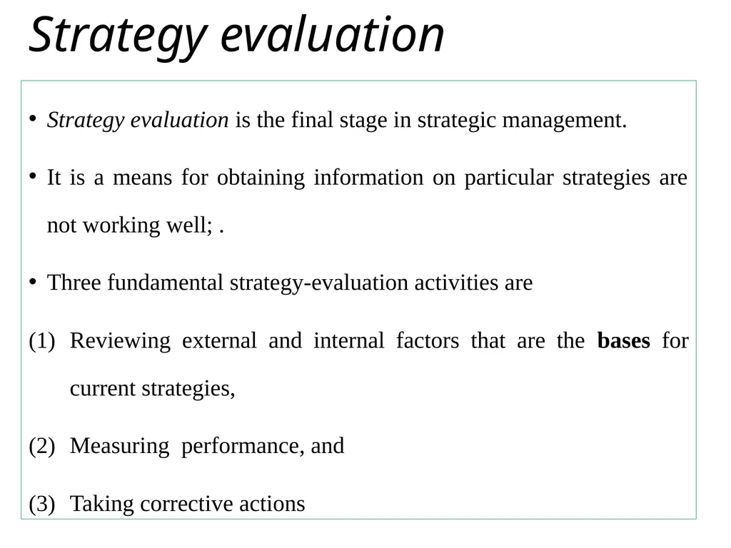 ADVANCED STRATEGIC MANAGEMENT Chapter One OVERVIEW - slide 11 of 40