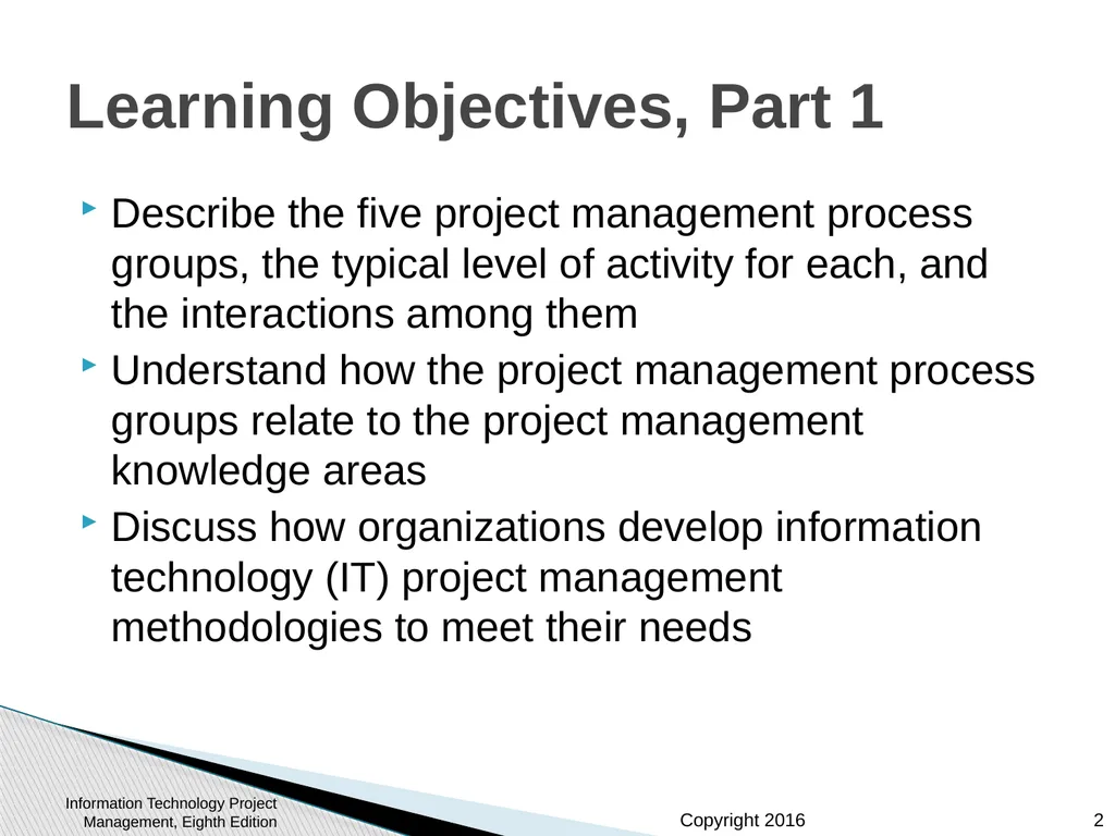 Chapter 3: The Project Management Process Groups: - slide 2 of 44