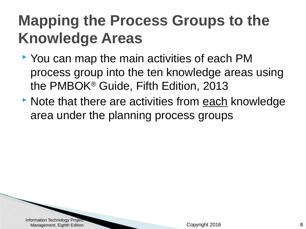 Chapter 3: The Project Management Process Groups: - slide 8 of 44