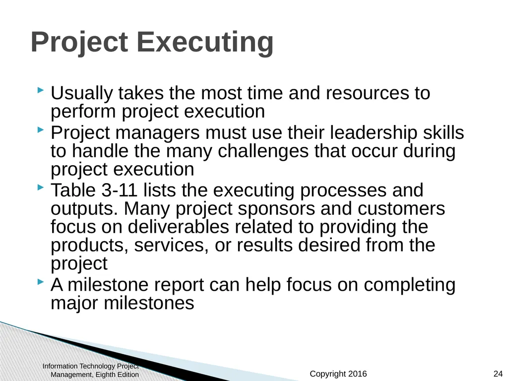 Chapter 3: The Project Management Process Groups: - slide 24 of 44