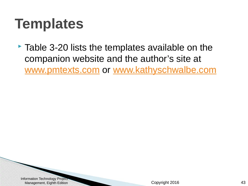 Chapter 3: The Project Management Process Groups: - slide 43 of 44