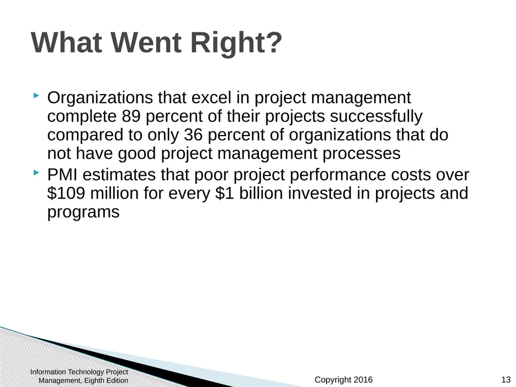 Chapter 3: The Project Management Process Groups: - slide 13 of 44