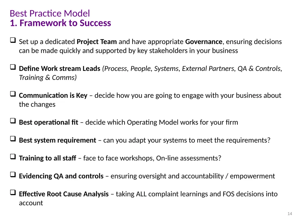 CPD Lunchtime Meeting Complaints Implementation of - slide 14 of 17