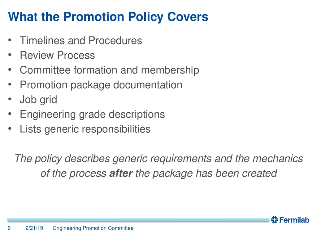 Engineering Promotion Committee John Anderson, - slide 6 of 19